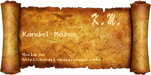 Kandel Mózes névjegykártya